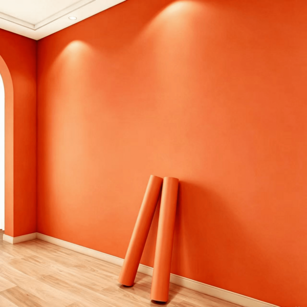 1 Roll Orange Solid Color Matte Self-Adhesive Wallpaper, Minimalist Modern Waterproof Sticker, Waterproof, Moisture-Proof, Oil-Proof, Easy To Clean, Home Decor Sticker, Removable Peel-And-Stick Wallpaper, Suitable For Kitchen Countertops, Cabinets, Walls, Room Decor, Home Decor, Living Room, Bathroom, Home Renovation, Furniture Makeover, DIY Decor, Durable Wall Covering Material, Easy To Install Home Upgrade
