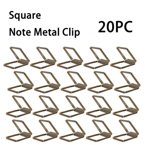 20PCS Silver Square Business Card Holder Iron Clip