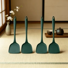 Spatule en silicone pour crêpes, compatible avec les poêles anti-adhésives, résistante à la chaleur, ne se décolore pas, anti-brûlure, avec trou de suspension, options multicolores - Multicolore - Voir 15