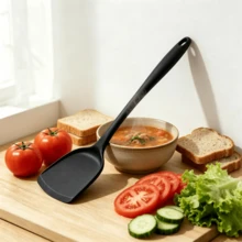 Spatule en silicone pour crêpes, compatible avec les poêles anti-adhésives, résistante à la chaleur, ne se décolore pas, anti-brûlure, avec trou de suspension, options multicolores - Multicolore - Voir 8