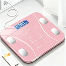 Precision Scale, Smart Bluetooth Connection, Rechargeable Body Fat Scale, Electronic Waist Scale, Home Weight Scale - 粉色 - 查看 1
