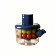 Automatic Electric Fruit And Vegetable Peeler For Home Use. Compact And Sturdy Design, Durable Plastic Material, Perfect For Home Cooks. - Blue - View 9