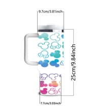 Disney Minnie & Mickey Mouse 40 Oz Tumbler With Handle And Straw, Stainless Steel Vacuum Insulated Travel Mug, Cute Reusable Water Bottle Cup For Hot & Cold Drinks, Magic Theme Park Gift - Ác mộng - Xem 10