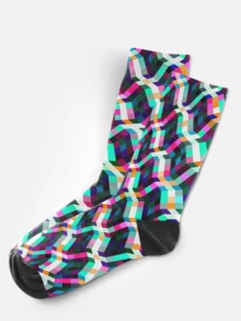 Kaos Kaki Pria Bermotif 360° Keren - Kaos Kaki Gaya Jalanan, Geometris, Berlian, Segitiga, Hewan, Warna-warni, Hip Hop, Cocok untuk Sehari-hari, Liburan & Pesta - MultiWarna - View 3