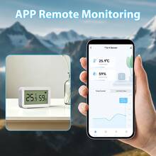 Termómetro y higrómetro inteligente WiFi, adecuado para el hogar inteligente, compatible con Tuya SmartLife y Alexa - Ver 2