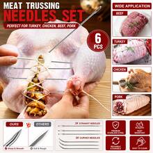 Ofargo Meat Trussing Needles Set, Stainless Steel Poultry Sewing Needles For Turkey Chicken BBQ 6pcs - Silver - View 4