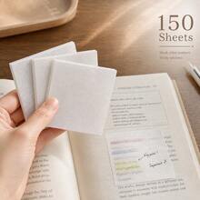 3pcs Elegant Pearl Transparent Memo Pads, 150 Reusable Transparent Notes, Suitable For Book Annotation, School Supplies, And Cute Desktop Decor - Satu-Ukuran - View 1