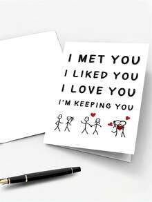 1/2pcs "I Love You, Love You, Cherish You" Anniversary And Love Celebration Greeting Cards - A - View 3