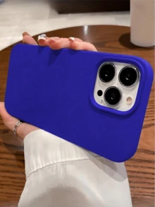 1-Pack Luxury Fluorescent Wireless Charging Phone Case, Compatible With IPhone 17 Air 16 15 14 13 12 11 Pro Max Plus | Liquid Silicone | Ultra-Thin Shockproof Protective Cover | Phone - Klein Blue - View 3