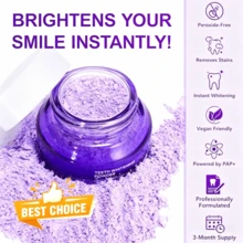 PurelyWHITE DELUXE Simply Purple Brightening Powder, Enamel No Sensitivity Toothpaste Whitening Powder, Conceals Stains From Coffee, Tea, Food, Wine And Tobacco, V34 Purple Toothpowder Teeth Cleaning Powder, Teeth Whitening Kit Deeply Moisturizes Hydrates Skin With Long Lasting Brightness, Enhanced Elasticity Vitality Boosting Formula For Radiant Smile - 藍色 - 查看 7