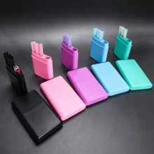 Macaron Color Plastic Cigarette Case, Portable 3+1 Cigarette Box, Can Store 3 Cigarettes + 1 Lighter, Multiple Colors Available - 1 - View 7