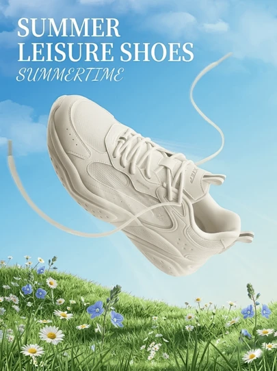 Giày thể thao mùa hè XTEP, giày sneaker nhẹ thoáng khí mới dành cho nữ, màu trắng và xám.