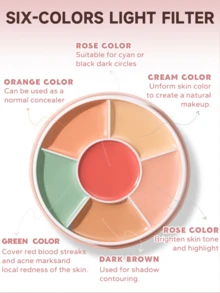 beauty glazed Bảng che khuyết điểm 6 màu, che quầng thâm, vết mụn, đốm và tạo khối khuôn mặt - #02 - Xem 7