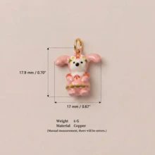 1件新款彩繪小動物吊墜，精緻卡通可愛風，琺瑯滴釉工藝，14K鍍金，銅材質，專為日常小派對和家庭聚會設計的可愛飾品，日常迷人珠寶，小飾品，珠寶製作吊墜，高端珠寶 - 彩色 - 查看 7