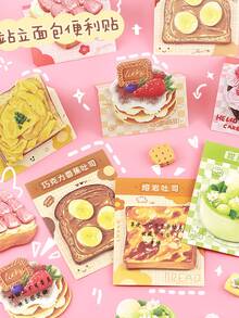Bread And Toast Shaped Sticky Notes, High Cost-Performance Suitable For Students, Adhesive, Personalized Creative Reusable - Multicolor - View 6