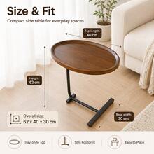 Universal Space-Saving Narrow Steel And Wood Side Table - Multicolor - View 4