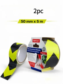 Cinta reflectante de advertencia amarilla y negra de alto brillo, 50 mm x 5 m, impermeable y resistente al desgaste. Cinta de señalización de  práctica. Ideal para propietarios de automóviles, trabajadores de almacenes, personal de administración de propiedades y demás. Cinta autoadhesiva resistente para usar en garajes, escaleras, almacenes, estacionamientos y otras áreas peligrosas. Material de señalización de . - cinta reflectante - Ver 11