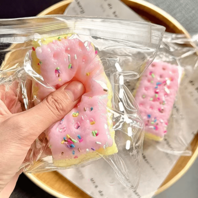 Juguete antiestrés de galleta realista, juguete de apretar de barro TPR, suave y apretable, juguete antiestrés transpirable