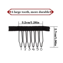 Bộ mũ đội tóc giả kèm lược - Mũ đội tóc giả lưới ren + 5 lược cài tóc giả điều chỉnh được, mũ đội tóc giả màu đen thoáng khí cố định tóc giả chắc chắn, Halloween - Xem 6