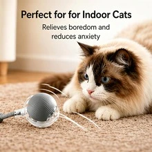 Goosheep 2026 New Pack Cat Ball Kitten Toys For Indoor Interactive Kitty Ball Toy Speedy Tail 360° Automatic Rolling For Dog, Cat(Red Grey) - Yellow - View 5