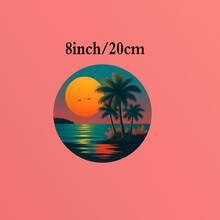1 miếng dán tường tự dính hình tròn tối giản phong cách nhiệt đới với hình cây cọ và hoàng hôn, có thể tháo rời, họa tiết biển và chim chóc chuyển sắc, làm bằng polypropylene, chống thấm nước và chống phai màu, thích hợp cho văn phòng, không gian thương mại, cửa sổ, tường, phòng khách, phòng ngủ, phòng tắm. Món quà hoàn hảo cho những người yêu thích nghệ thuật tối giản và biển cả. - Nhiều màu - Xem 16