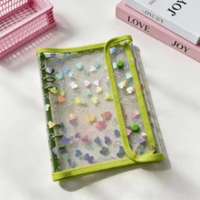 A5 Size Colorful Heart-Shaped Loose-Leaf Binder, Notebook Set, Colorful Cover Double-Snap Design, A5 Size Sticker Book, Expandable Document Bag, Hot Melt Bead Storage Book, Perler Bead Storage Book, Loose-Leaf Sticker Book, A5 Replaceable Inner Pages. Can Be Used As Photo Album, Sticker Book, Savings Book, Nail Art Book, Card Book, Planner, Notebook, Perler Bead Storage Box, Card Storage Box, Transparent Folder, K-POP Idol Storage Box, Document Storage Box, Transparent Sticker Loose-Leaf Binder, Fan Activity Storage Book, Office Supplies And School Supplies. Essential For Back To School Season. - A5 Heart-shaped Double-snap Bind - View 16