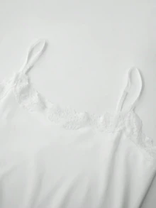 Women Y2k Fairy Lace Trim Cami Tank Tops With Built-In Bra Spaghetti Strap Sleeveless Camisole Crop Tops Sexy Backless Slim Fit Vest Shirt Summer Going Out Tops Aesthetic Clothes Streetwear - 白色 - 查看 6
