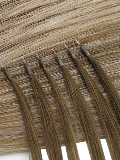 50pcs Nano Ring Seamless Human Hair Straight Hair Extensions, Cold Fusion Bond, Add Volume, Holiday Concert Accessory, Summer Travel Essential