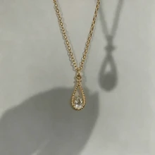 1 pieza Collar con colgante de gota elegante - Amarillo Oro - Ver 2