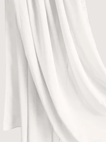 1pc Ladies Pleated Satin Scarf, Imitation Silk Scarf Accessory - White - View 3