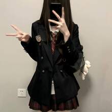 Cosplay Clothing - Black Fitted Suit / Follow and Collect to Receive a Badge - View 4