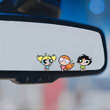 Warner Bros The Powerpuff Girls Cute Cartoon Anime Girl Car Rearview Mirror Sticker, Automobile Exterior Decoration Accessories,Car Exterior Stickers ,Motorcycle Decoration Accessories, Motorcycle Stickers,Car Decoration Mirror Face Sticker, Car Truck Rearview Mirror Decoration, Car Sticker For Interior Painting, Graffiti Sticker For Decoration, The Powerpuff Girls, Car Interior Stickers For Decoration, Car Interior Accessories, Party Small Gift - A - View 5