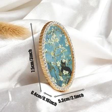 1個金屬冰箱磁鐵，橢圓形復古裝飾磁鐵，黑色貓咪在樹枝上的圖案，手工水鑽裝飾冰箱磁鐵，完美禮物，居家裝飾！ - 均碼 - 查看 6