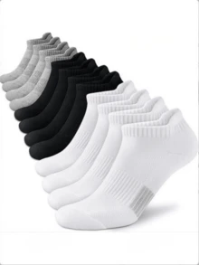 5/10 paires de chaussettes de sport pour hommes noires et blanches pour l'extérieur, printemps/été - Multicolore - Voir 1
