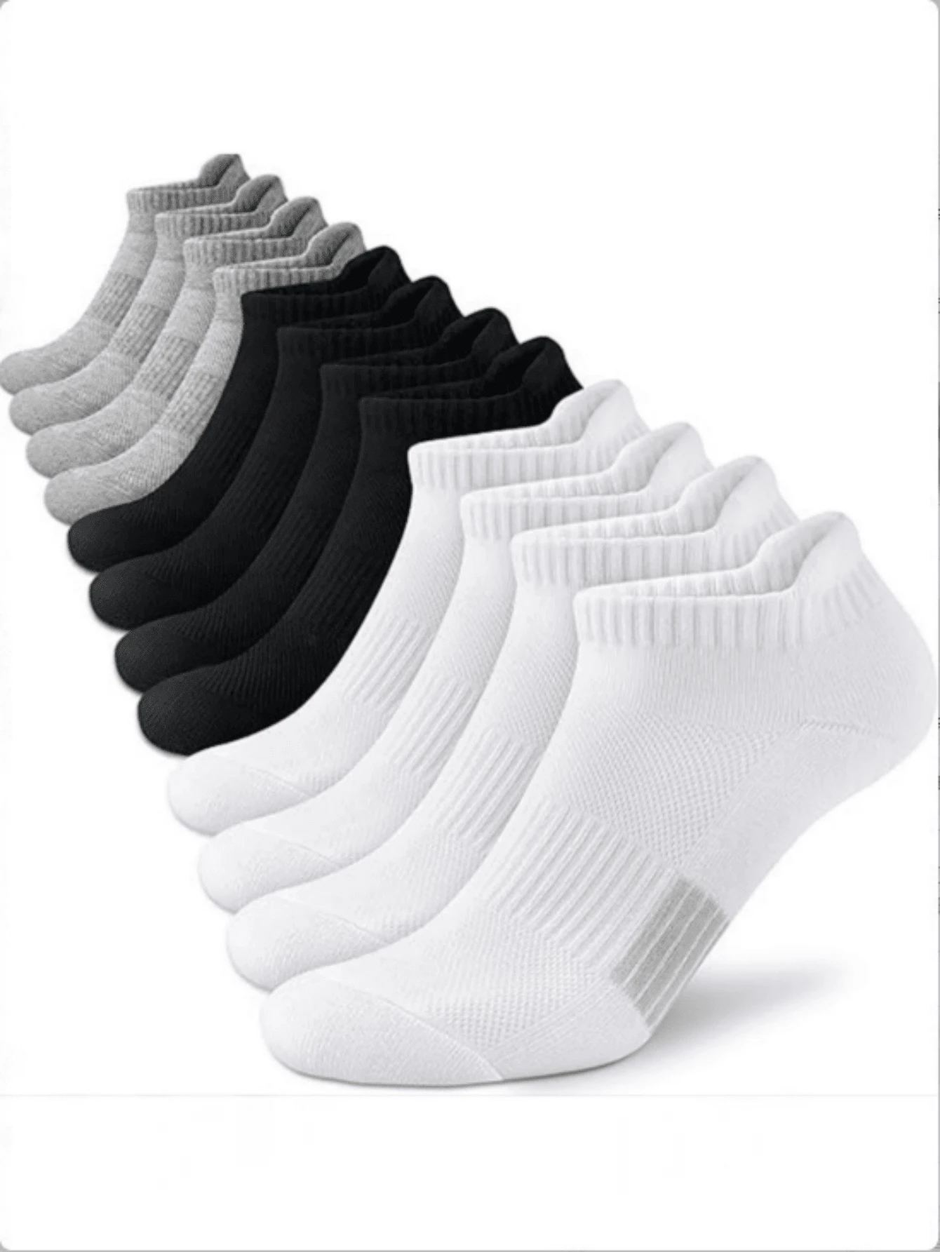 5/10 paires de chaussettes de sport pour hommes noires et blanches pour l'extérieur, printemps/été - Multicolore - Voir 1