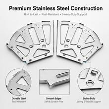 3-Tier Modern Matte Shoe Cabinet Hinges - Easy Install Flip-Up Panel Frame For Kitchen, Living Room And Entryway - Silver - B - View 2