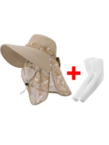 1 Set Women's Summer Full Face Sun Protection Hat With Mask, Breathable, Anti-Mosquito, Suitable For Outdoor Activities Like Picking, Traveling, Fishing, Planting, And More - H - View 38