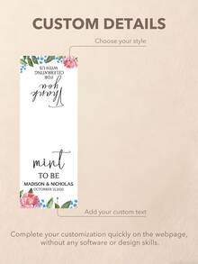 10-60PCs Custom Tic Tac Stickers Flower Labels For Containers, Personalized Mint Candy Wedding Favors, Floral Bridal Shower Party Favor Stickers, Graduation Decorations, Custom Wedding Labels For Mint Favors, Candy Buffet Decor - New2 - View 4