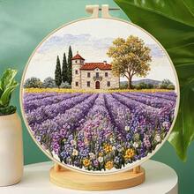Countryside Floral Landscape Embroidery DIY Kit, Beginner Friendly With Embroidery Frame And Instructions, Home Decor Handmade Ornament - Multicolor - View 7