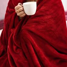 Microfiber Blanket Double And Queen Size Anti-Allergic Soft Extra Soft Flannel - 紅色 - 查看 2