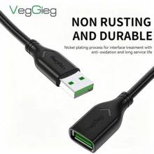 VegGieg USB Extension Cable, Male To Female, High Speed Transfer, 1.5-10M Options, Compatible With Computer, USB Drive, Printer, Keyboard, Mouse, Anti-Oxidation & Wear-Resistant Long Data Cable - View 3