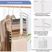 Percha para pantalones de 9 capas (2 unidades), perchaahorradora de espacio, estante de ropa multifuncional, organizadorde armario para pantalones, vaqueros, leggings y faldas, regalo deverano - Übersicht 4