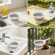 2pcs Foldable Water Bucket/Scoop/Dipper - Portable Collapsible Plastic Mini Watering Bucket/Scoop, Suitable For Kitchen, Bathroom, Car Washing, Fishing, Gardening - Lightweight & Space-Saving, Suitable For Camping, Boats, RVs - Multipurpose Water Dipper (Easy To Store) - Large Capacity - View 7