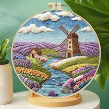 Flower Landscape Embroidery DIY Kit, Beginner Friendly With Embroidery Frame, Home Decor Handmade Craft Gift - Multicolor - View 6