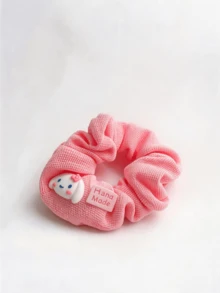 Miniso Waffle Knit Scrunchie Hair Tie 1Pc Soft Stretchy Comfortable Convenient Practical Easy To Use For Women Adults Daily Wear Party Casual Gift Includes Ponytail Holder Elastic Hair Band Hair Ring - Style1 - View 7