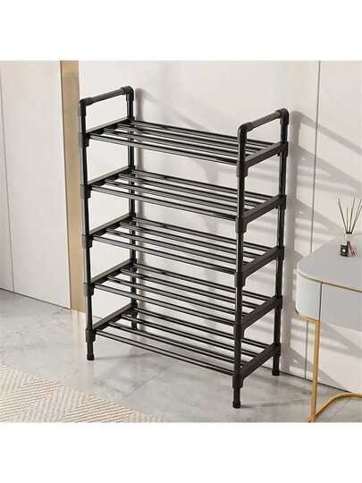 Simple Shoe Rack Multi-Layer Household Doorway Indoor Shoe Cabinet 45/58cm Long Dormitory Rental Room Dustproof Shoe Rack Storage Rack Entrance Door Black Multi-Functional Shoe Rack Upgraded Thickened Sturdy Model 3-8 Layer Storage Rack