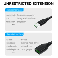 VegGieg USB Extension Cable, Male To Female, High Speed Transfer, 1.5-10M Options, Compatible With Computer, USB Drive, Printer, Keyboard, Mouse, Anti-Oxidation & Wear-Resistant Long Data Cable - View 8