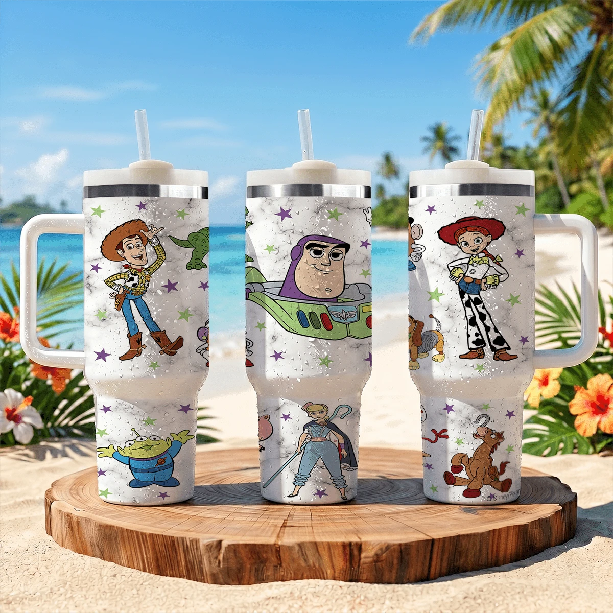 Disney 40oz Tumbler With Handle And Straw, Woody & Buzz Lightyear Stainless Steel Insulated Travel Mug, Cute Reusable Water Cup For Hot/Cold Drinks, Magic Vacation Gift - câu chuyện - Xem 1