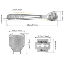 Stainless Steel Foot File With 10 Replacement Blades, Foot Exfoliating And Shaving Tool Set, Foot Cleaning Tool And Foot Trimmer Set, Exfoliating And Calluses - Multicolor - View 3