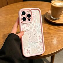 Pink Floral Patchwork Fabric Design Cute Bows  Black Phone Case For IPhone X/XS/11/12/13/14/15/16 Pro - Sleek & Durable Cover For Cool Guys & Girls, Anti-Scratch With Full Camera Protection - Perfect Unisex Gift, Stylish & Durable - Ideal Gift For Boyfriend/Girlfriend - Hồng - Xem 5